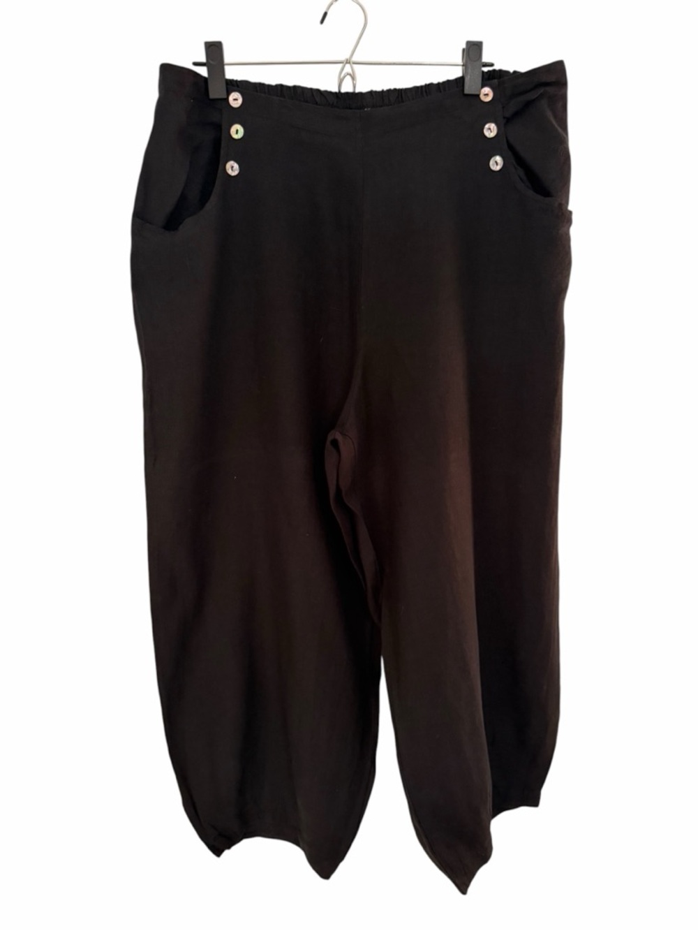 Women’s—Bryn Walker Black 100% Linen Cropped Sailor Pants. Size XX-Large. - Picture 3 of 11
